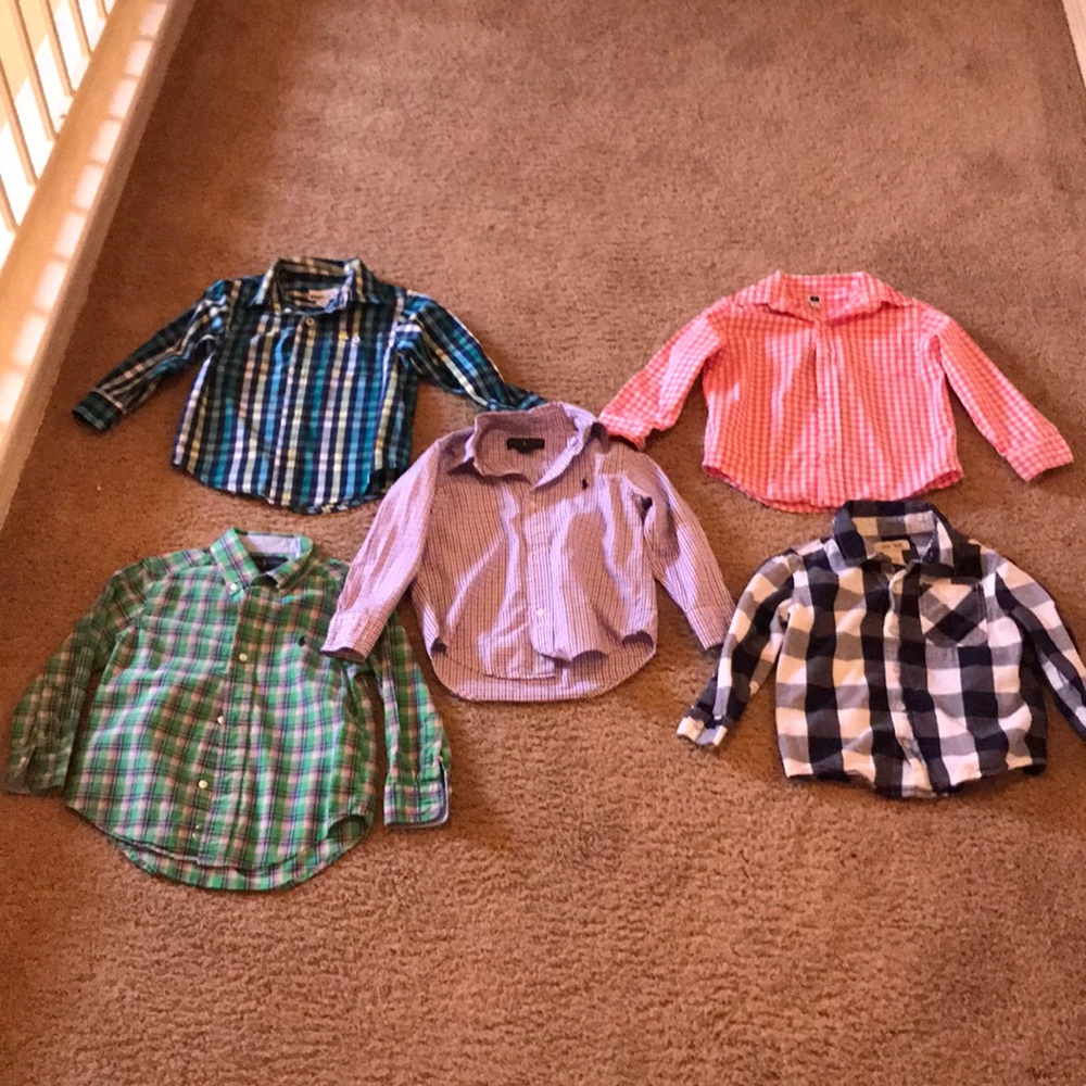 3/3T boys button up, long sleeve shirts.